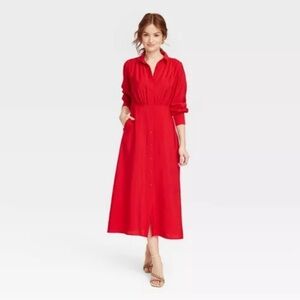 Vibrant Button Down Dress